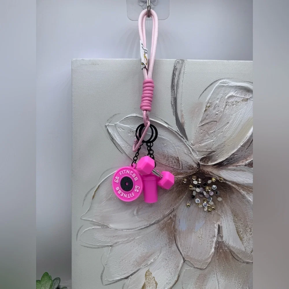 Pinkness Fitness Keychain Set w/ Wristlet bracelet